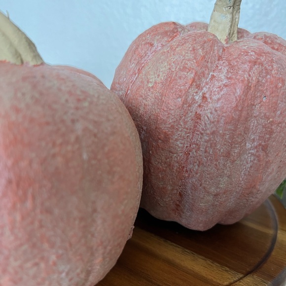 3 New Hand Painted Foam Pumpkins Vintage Olive Ateliers RH Style Old Rustic Hom - Picture 8 of 10